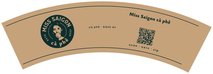 Kraft cup sleeve print flat